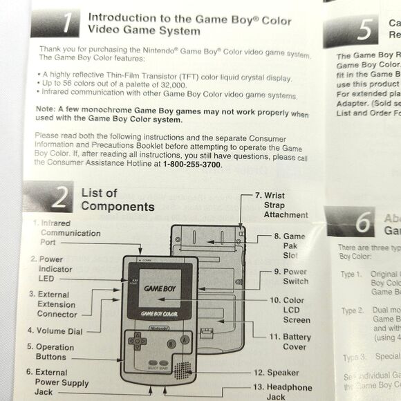 Gameboy Color Nintendo Instruction Booklet Console Manual Handheld - Picture 2 of 6